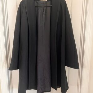 Vintage Julia Klein Open-Front Wool Coat with Shawl Collar – Made in USA Size 8